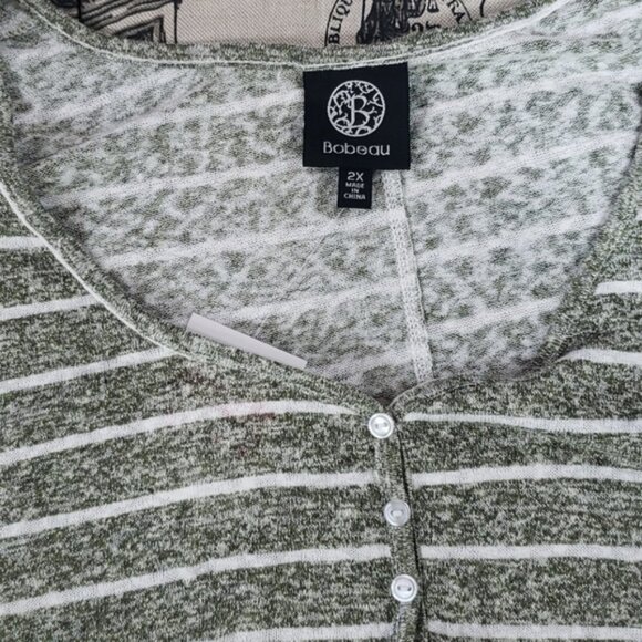 Bobeau Caty Slub Knit Mixed Media T-Shirt - Picture 4 of 5